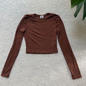 Aritzia Rich Brown Long Sleeve Tee